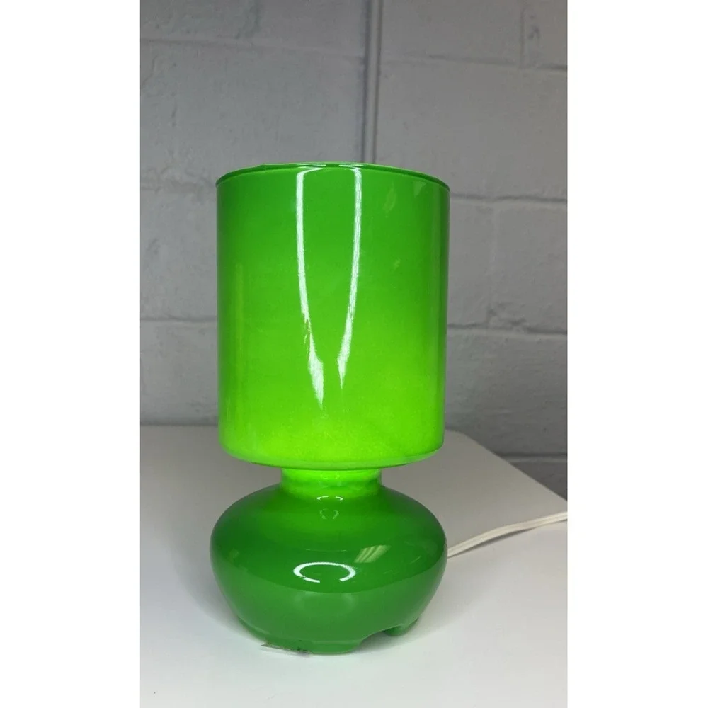Ikea Lykta Kelly Green Glass Table Lamp Mushroom Vintage Dark Green‎ Y2K WORKS